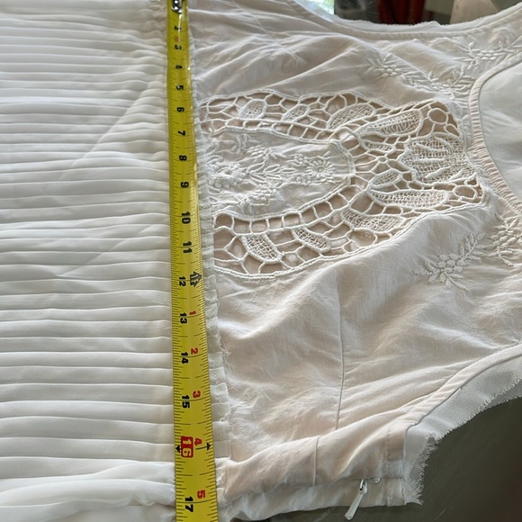 American Eagle, L, lovely, cotton/polyester, pleated poly from the bodice down. - Picture 7 of 11